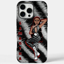 Gepersonaliseerde danser Rode Zebra #1 iPhone 16 Pro Max Hoesje