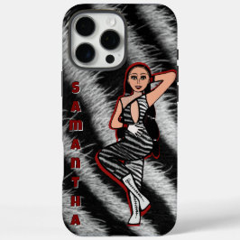 Gepersonaliseerde danser Rode Zebra #2 iPhone 16 Pro Max Hoesje