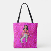 Gepersonaliseerde danser Tas Roze Zilveren Fringe (Achterkant)