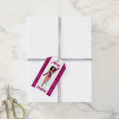 Gepersonaliseerde dansgeschenk Label Fuchsia B Cadeaulabel (Met Touw)