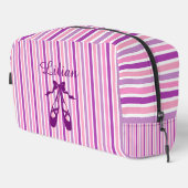 Gepersonaliseerde danstas met naam Paarse ballet Toilettasje (Rechterhoek)