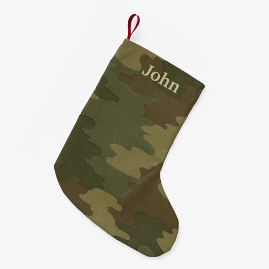 Gepersonaliseerde Dark Camouflage Kerstkous Kleine Kerstsok (Voorkant (Hangend))