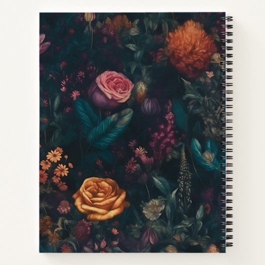 Gepersonaliseerde  Dark Gothic Wild Roos Garden Notitieboek (Achterkant)