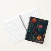 Gepersonaliseerde  Dark Gothic Wild Roos Garden Notitieboek (Binnen)