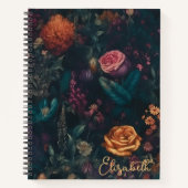 Gepersonaliseerde  Dark Gothic Wild Roos Garden Notitieboek (Voorkant)