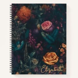 Gepersonaliseerde  Dark Gothic Wild Roos Garden Notitieboek
