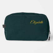 Gepersonaliseerde Dark Oerwoud Green Classic Solid Toilettasje (Voorkant)