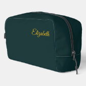 Gepersonaliseerde Dark Oerwoud Green Classic Solid Toilettasje (Rechterhoek)