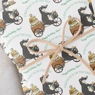 Gepersonaliseerde Dasjes op Fiets Kinderverjaardag Inpakpapier Vel