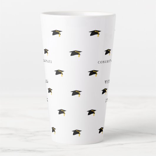 Gepersonaliseerde datum Afstuderen groot Latte Mok (Voorkant)