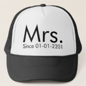 Gepersonaliseerde datum Mrs. Net getrouwd met Brid Trucker Pet (Voorkant)