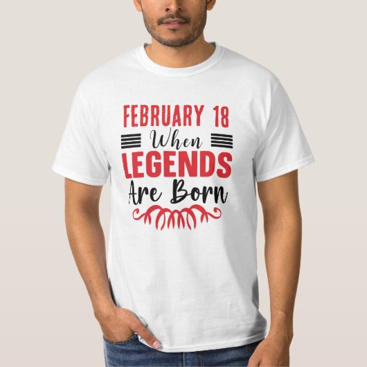 Gepersonaliseerde datum Verjaardagslegendes worden T-shirt (Voorkant)