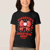Gepersonaliseerde Daughter's Christmas Red Bow Shi Tri-Blend Shirt (Voorkant)