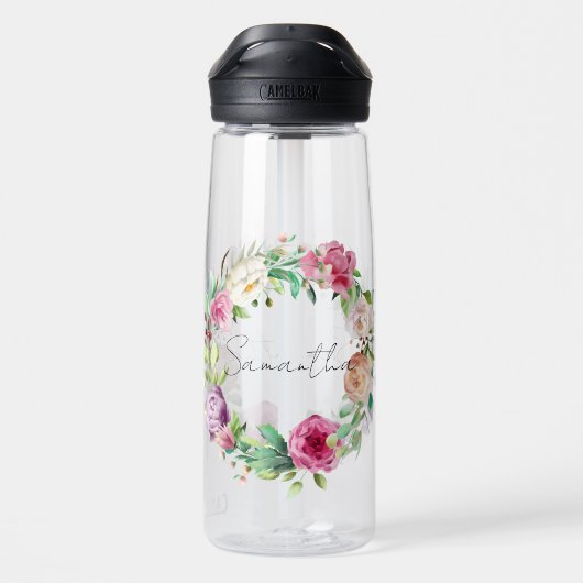 Gepersonaliseerde de Bloemen van het Manuscript va Waterfles (Achterkant)