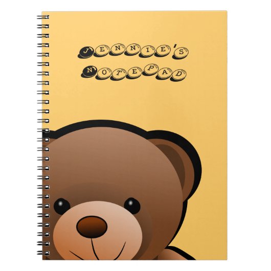 Gepersonaliseerde de Druk van de teddybeer Notitieboek (Voorkant)