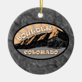Gepersonaliseerde de Flatirons, Boulder Colorado Keramisch Ornament (Voorkant)