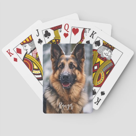 Gepersonaliseerde de Foto van uw huisdier met Naam Pokerkaarten (Achterkant)