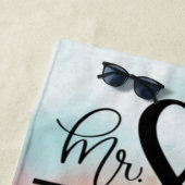 Gepersonaliseerde de heer en mevrouw Beach Towel H Strandlaken (In situ)