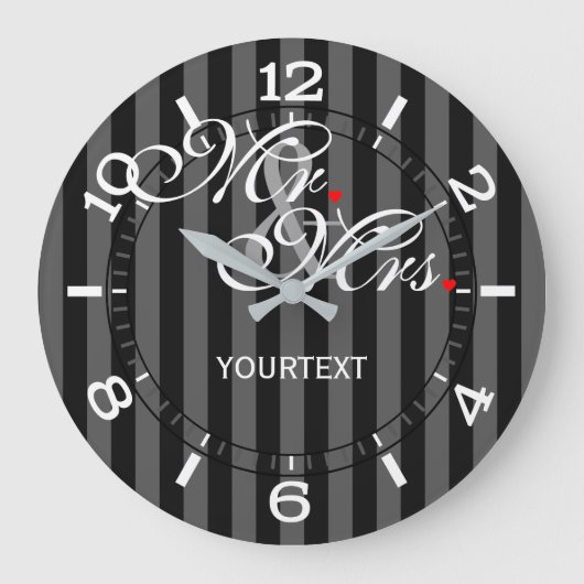 Gepersonaliseerde de heer en mevrouw op een grote klok (Voorkant)
