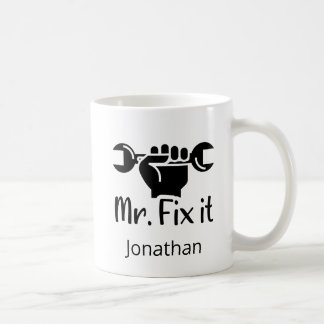 Gepersonaliseerde de heer Fix It WFrench Hand Koffiemok
