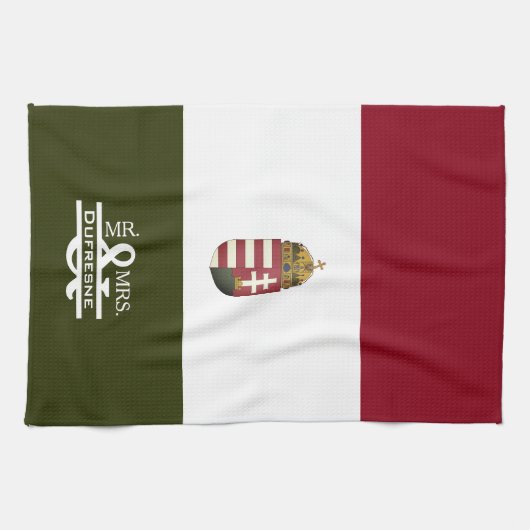 Gepersonaliseerde de heer & mevrouw Hongaars Theedoek (Horizontaal)