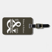 Gepersonaliseerde de heer & mevrouw Khaki Bagagelabel (Voorkant horizontaal)
