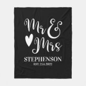 Gepersonaliseerde de heer Mrs. Couples Wedding Fle Fleece Deken (Voorkant)