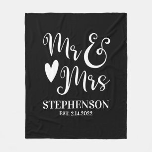 Gepersonaliseerde de heer Mrs. Couples Wedding Fle Fleece Deken