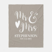 Gepersonaliseerde de heer Mrs. Couples Wedding Fle Fleece Deken (Voorkant)