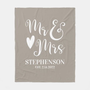 Gepersonaliseerde de heer Mrs. Couples Wedding Fle Fleece Deken