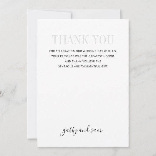 Gepersonaliseerde de heer Mrs. Married Name Weddin Bedankkaart (Achterkant)