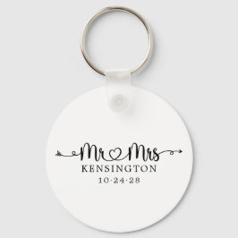 Gepersonaliseerde de heer Mrs. Script Typography W Sleutelhanger