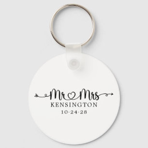 Gepersonaliseerde de heer Mrs. Script Typography W Sleutelhanger
