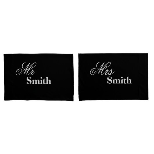 Gepersonaliseerde de heer Mrs Smith (Jouw naam) Bl Kussensloop (Voorkant-Set)