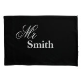 Gepersonaliseerde de heer Mrs Smith (Jouw naam) Bl Kussensloop (Voorkant-Links)
