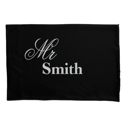 Gepersonaliseerde de heer Mrs Smith (Jouw naam) Bl Kussensloop (Voorkant-Links)