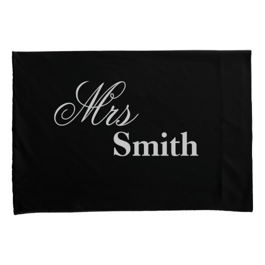 Gepersonaliseerde de heer Mrs Smith (Jouw naam) Bl Kussensloop (Voorkant-Rechts)