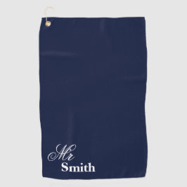 Gepersonaliseerde de heer Navy White Smith Golfhanddoek