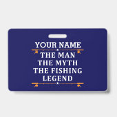 Gepersonaliseerde De Man De Mythe De Vislegend Badge (Achterkant)