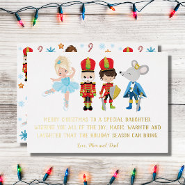 Gepersonaliseerde de Nutcracker Ballet Kerstmis Folie Feestdagenkaart