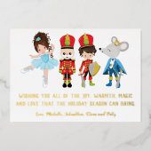 Gepersonaliseerde de Nutcracker Ballet Kerstmis Folie Feestdagenkaart (Voorkant)