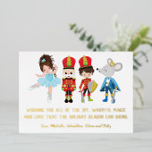 Gepersonaliseerde de Nutcracker Ballet Kerstmis Folie Feestdagenkaart (Staand Voorkant)