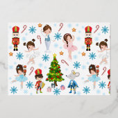 Gepersonaliseerde de Nutcracker Ballet Kerstmis Folie Feestdagenkaart (Achterkant)