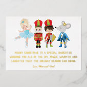 Gepersonaliseerde de Nutcracker Ballet Kerstmis Folie Feestdagenkaart (Voorkant)
