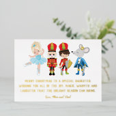 Gepersonaliseerde de Nutcracker Ballet Kerstmis Folie Feestdagenkaart (Staand Voorkant)