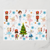 Gepersonaliseerde de Nutcracker Ballet Kerstmis Folie Feestdagenkaart (Achterkant)