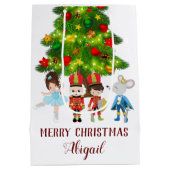 Gepersonaliseerde de Nutcracker Ballet Kerstmis Medium Cadeauzakje (Achterkant)