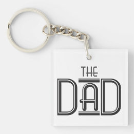 Gepersonaliseerde DE Papa Eenvoudige Zwarte Witte  Sleutelhanger