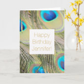 Gepersonaliseerde de Verjaardag van de Veren van Kaart (Gele Bloem)