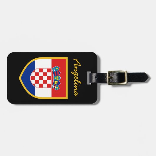 Gepersonaliseerde de Vlag van Kroatië Bagagelabel (Voorkant horizontaal)